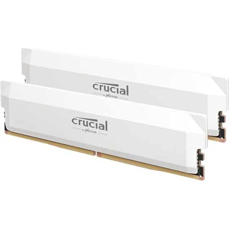 Crucial Pro DDR5 RAM 64GB Kit (2x32GB) 6400MHz CL40, Overclocking Gaming, Intel XMP 3.0 / AMD Expo, PC Arbeitsspeicher 64GB DDR5, Weiß