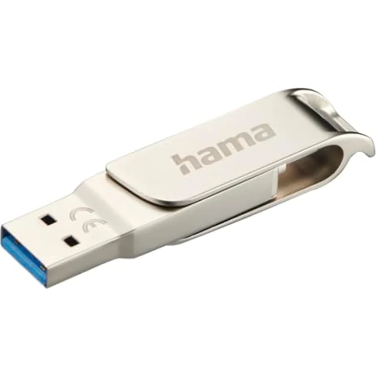 Hama USB-Stick C-Rotate Pro, USB-C 3.1/3.0, 128GB, 100MB/s, Silber – Bild 3