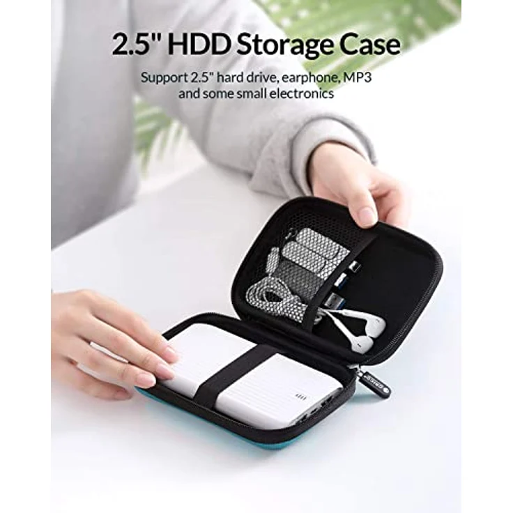 ORICO Festplattentasche Schutztasche Schutzbox EVA Wasserdicht Stoßsichere für 2,5 Zoll Externe Festplatten und SSD,Blau – Bild 3