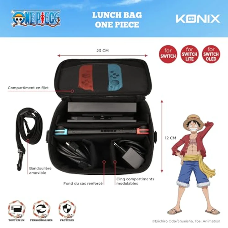 Konix Einteilige Schutz- und Tragetasche mit Schultertasche für Nintendo Switch, Switch Lite und Switch OLED-Konsole, Spiele und Zubehör – Bild 5