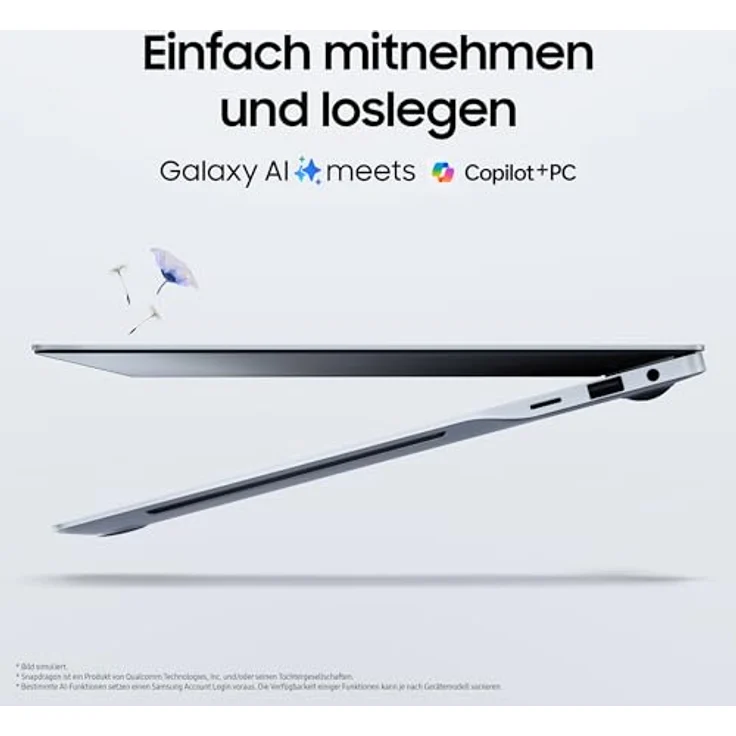 Samsung Galaxy Book4 Edge AI-Laptop NP940XMA-KB1DE, 14-Zoll-Display, 16GB RAM, Snapdragon X Elite Prozessor, 512GB Speicher, Copilot, Sapphire Blue – Bild 2