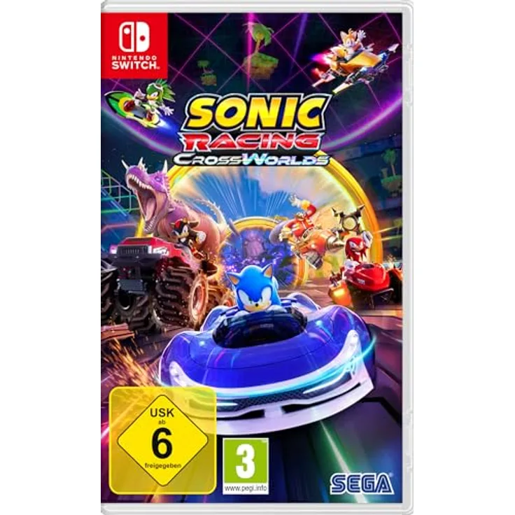 SEGA Sonic Racing: CrossWorlds (Switch), Rennspiel mit 24 Strecken und 23 Charakteren, Online- und Offline-Modi