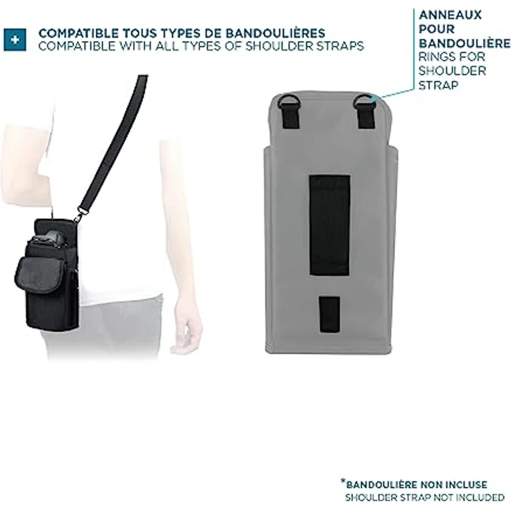 Mobilis Holster, Mobile Computer/Scannertasche Größe L mit Gürtel, Beinschlaufen und Tasche, Schwarz (max. Gerätegröße 8,5 x 14,5 x 2 cm) – Bild 4