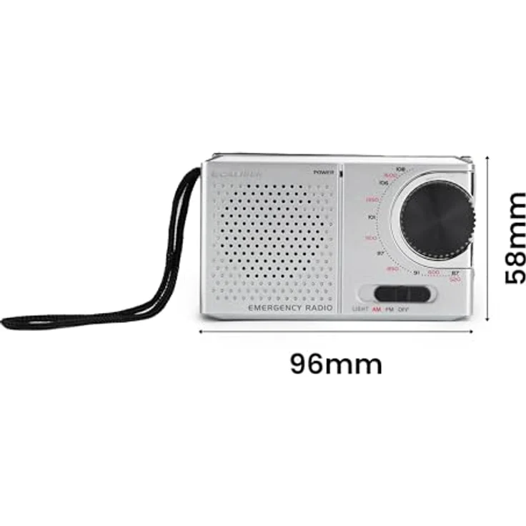 Caliber HPG311R Tragbarer UKW Radio, Batteriebetrieb, Teleskopantenne, AUX-In Chrom – Bild 7