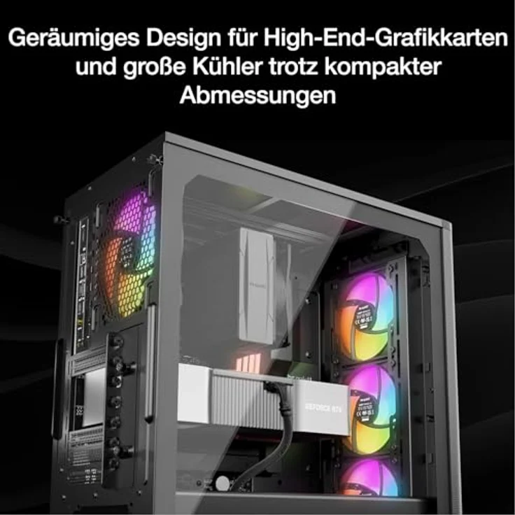 be quiet! Pure Base 501 LX Black PC-Gehäuse mit 4 Light Wings PWM-Lüftern, ARGB-Beleuchtung, hoher statischer Druck, USB 3.2 Gen. 2 Type C – Bild 5