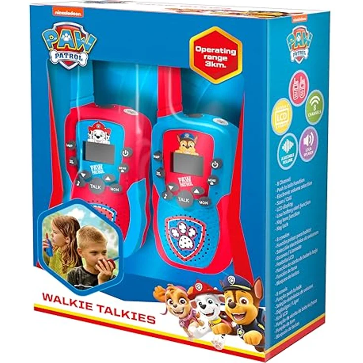KIDS LICENSING Paw Patrol Walkie Talkie PW19915, Funkgerät für Kinder mit 1 km Reichweite, Multicolor und LCD-Bildschirm – Bild 5