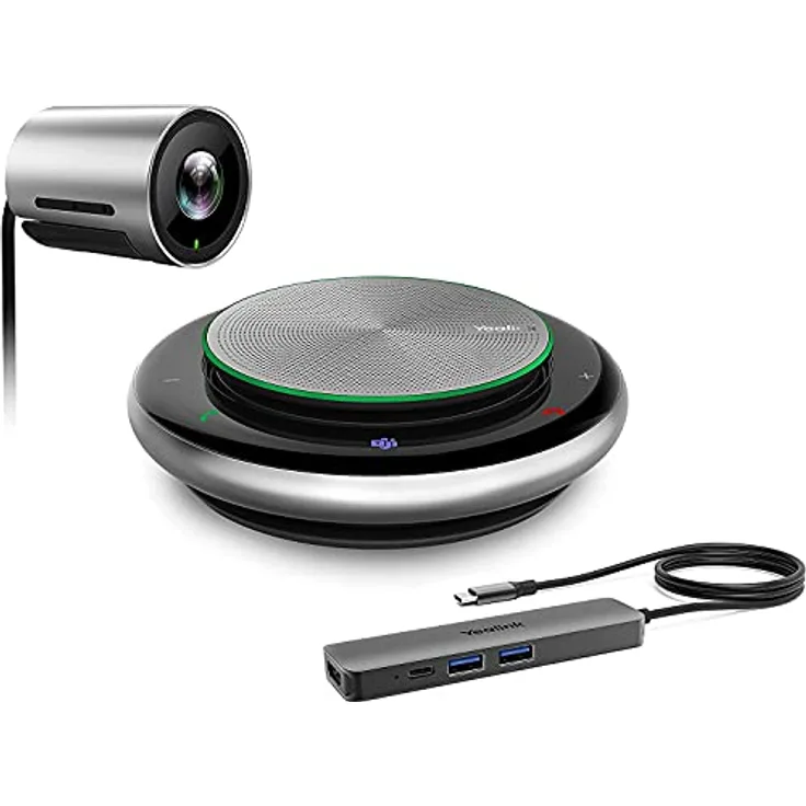 Yealink Videokonferenzlösung Room System Meeting Kit – Set 4K Kamera UVC30 + USB/Bluetooth-Freisprecheinrichtung CP900 + BYOD-Box