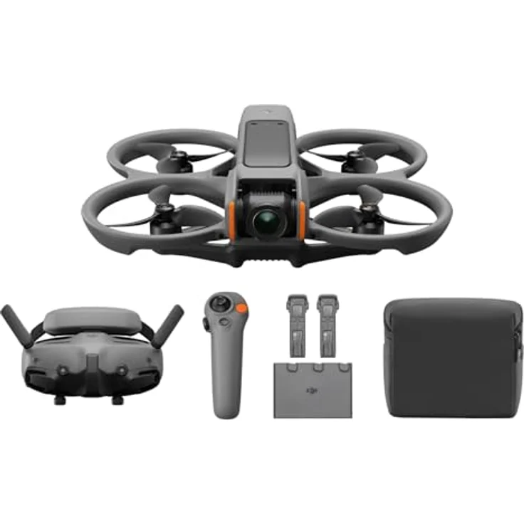 DJI Avata 2 Fly More Combo (3 Akkus), FPV-Drohne mit 4K-Kamera, 69 Minuten max. Flugzeit, Akrobatik auf Tastendruck, Kameradrohne mit Goggles 3 und RC Motion 3, mit Propellerschutz – Bild 1