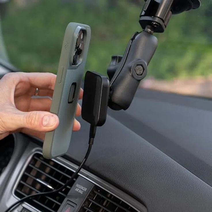 Peak Design Ball Mount Adapter Charging 1" v2, Smartphone Halterung, wetterfest mit Qi2 Ladefunktion, Schwarz – Bild 4