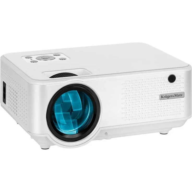 Krüger&Matz V-LED20 Beamer, Full HD+, 5000 lm Helligkeit, 1.4:1 Projektionsverhältnis, Grau