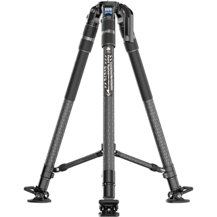 SIRUI SVS75 Rapid System Videostativ, Carbonfaser Stativ mit SVH15 Fluidkopf,  Ein-Schritt-Höhenverstellung, Mittelspinne, Dual-Mode QR Platte, 25kg Belastbarkeit – Bild 4