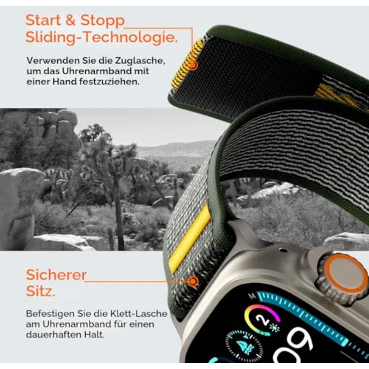 Spigen Athlex Air Strap für Apple Watch 44 / 45 / 46 / 49 mm, atmungsaktives Stoffmaterial, grün – Bild 7