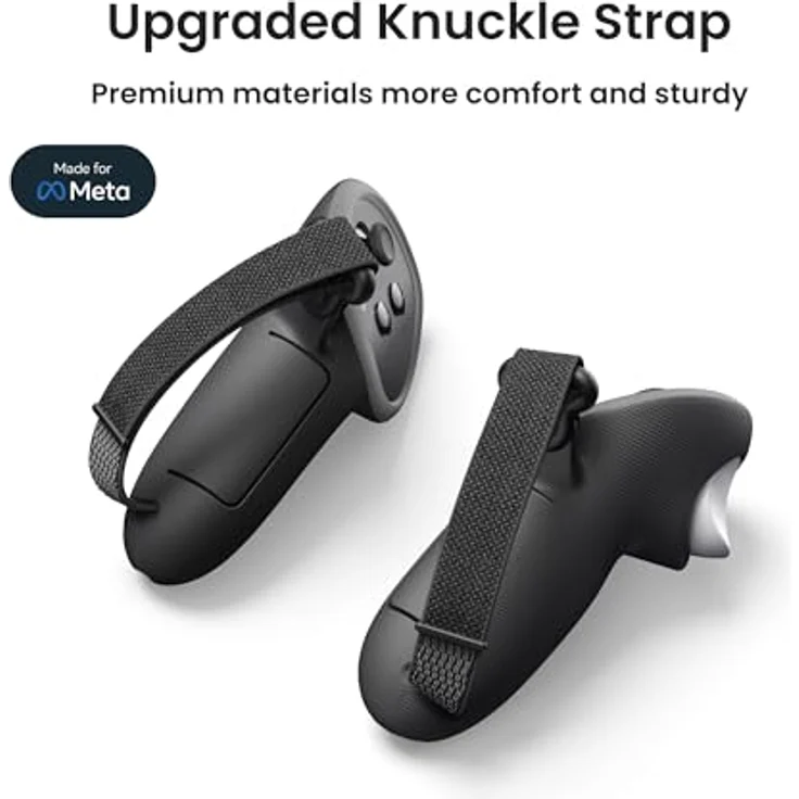 KIWI design G4 Pro Controller Griffe Kompatibel mit Meta Quest 3/3S, Akkreditiert von Meta, Silikonhülle, Anti-Rutsch-Textur, Verstellbarer Riemen – Bild 2