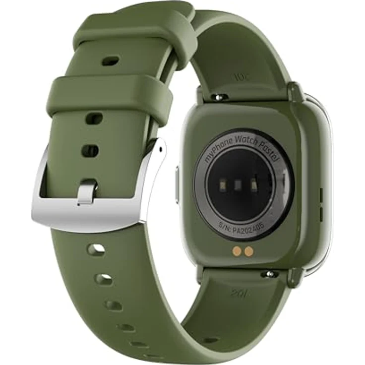 myPhone Watch Pastel silver/greenwood, Smartwatch mit Gesundheitsüberwachung und Bluetooth-Anrufen, Dunkelgrün – Bild 3