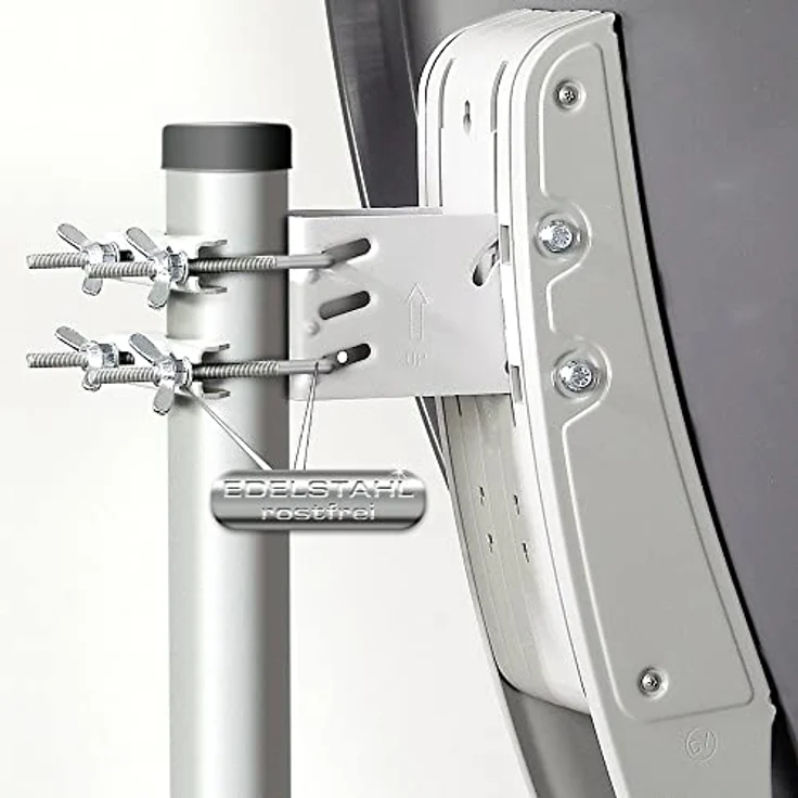 Fuba DAA 780 A Satellitenschüssel 80cm Alu anthrazit, 4-Teilnehmer Komplettanlage mit Fuba DEK 417 Quad LNB für DVB-S2, HDTV, UHD 4K/8K, 3D und LTE-Störfilter – Bild 5