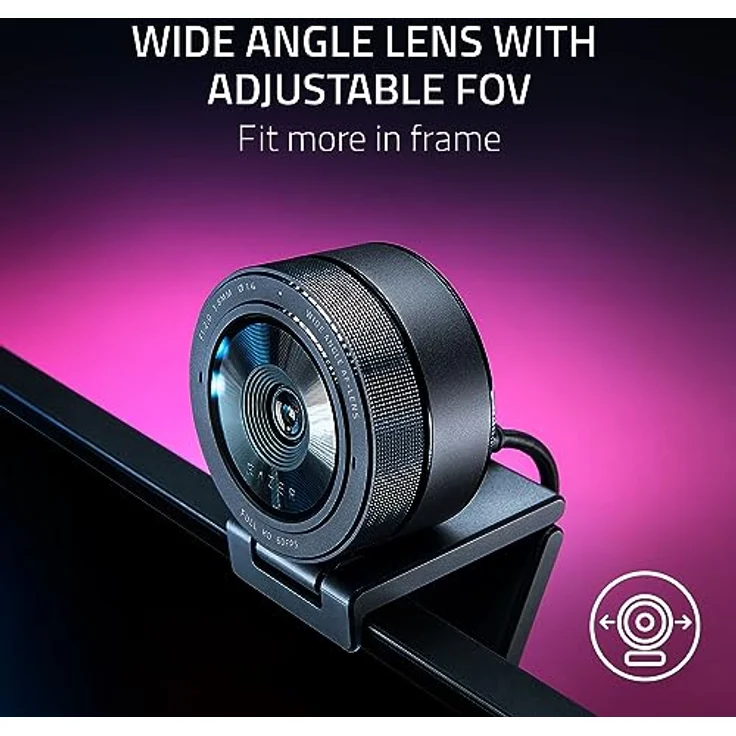 Razer Kiyo Pro, FHD-USB-Webcam mit 2 Mpx, HDR, Schwarz, 1/2.8" CMOS-Sensor, Weitwinkelobjektiv mit drei Sichtfeldoptionen – Bild 5