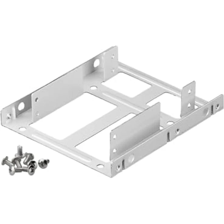 Goobay 95875 2,5'' Festplatten-Einbaurahmen auf 3,5'' - 2-fach zum Einbau von einer HDD- - SSD-Festplatte in einen 3,5 Zoll Einbaurahmen, Silber – Bild 2