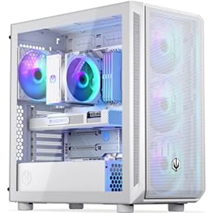 ENDORFY Arx 700 White ARGB, Gaming PC Gehäuse ATX mit 4x 140-mm ARGB-Lüftern, luftiger Mesh-Front und -Deckel, Platz für zwei 360mm Radiatoren für AIO Wasserkühlung – Bild 1
