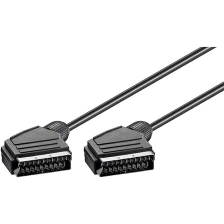 Goobay 11703 Scart Verbindungskabel, Vernickelt, 7 mm - Scartstecker (21-Pin) > Scartstecker (21-Pin), , 2, 00m Kabellänge, Schwarz – Bild 2
