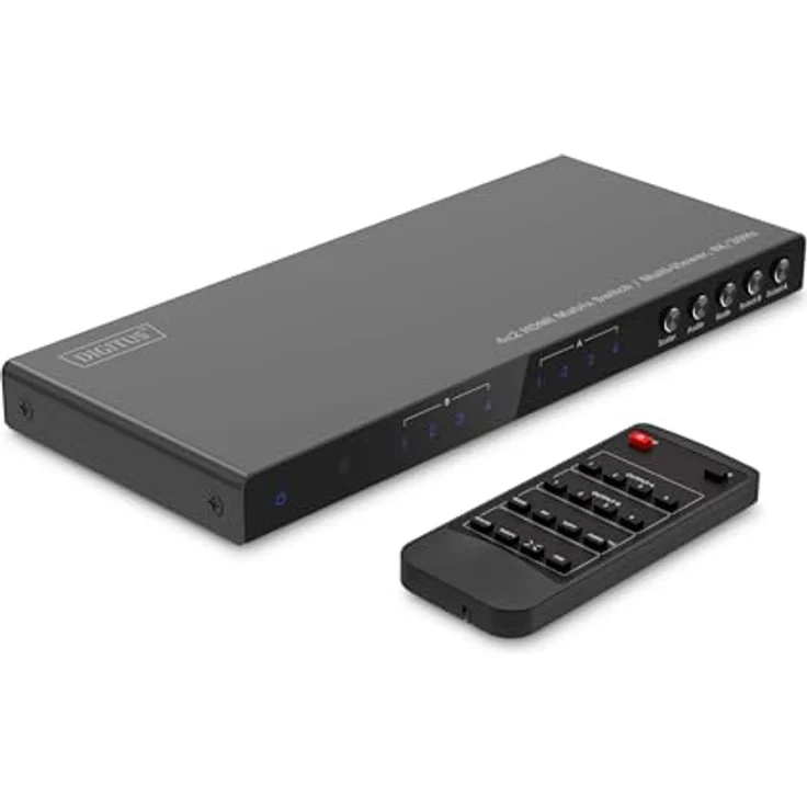 DIGITUS DS-55345 HDMI Matrix Switch 4x2 UHD 4K/30 Hz – HDCP 1.4 & HDMI 1.4b – Multi-Viewer, Split-Screen, Pip – RS232, Audio (Toslink, Stereo 3,5mm) – Bild 1