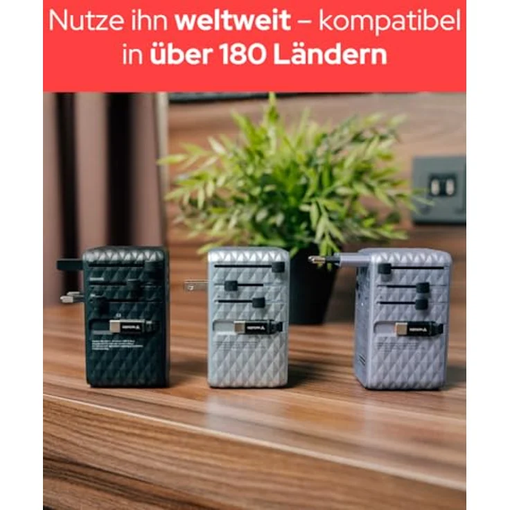 Verbatim Charge 'n' Travel 70W 2C, USB Ladegerät mit 2 Ports und Rückziehfunktion, Blau – Bild 8