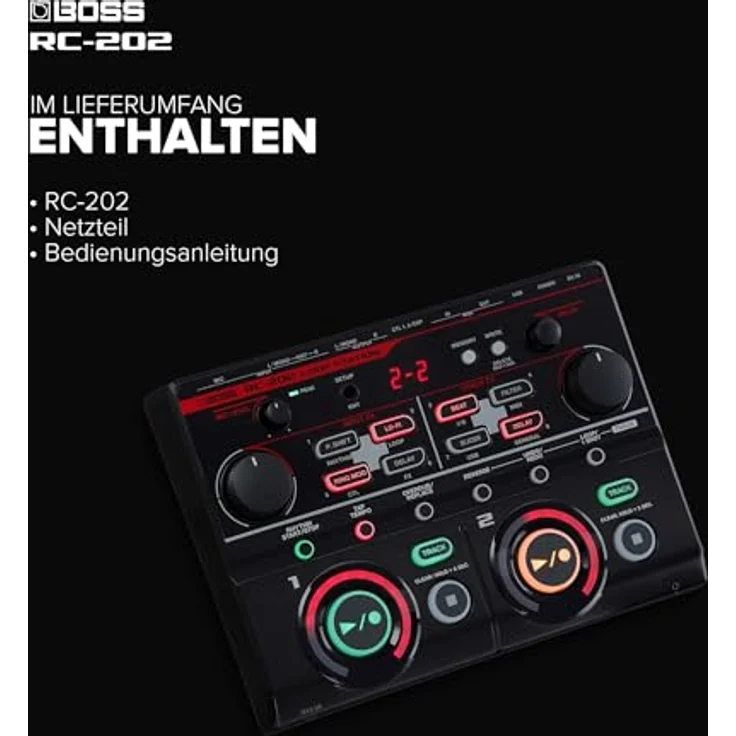 BOSS RC-202, Sampler und MIDI Controller mit 2 Stereo-Schleifen, 64 Phrasenspeichern, Schwarz – Bild 6