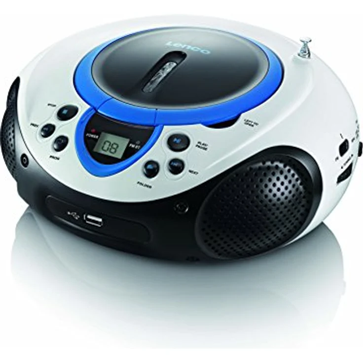 Lenco Kinder Radio CD-Player SCD-38 tragbares UKW-Radio mit CD-MP3-Player und USB in blau – Bild 2