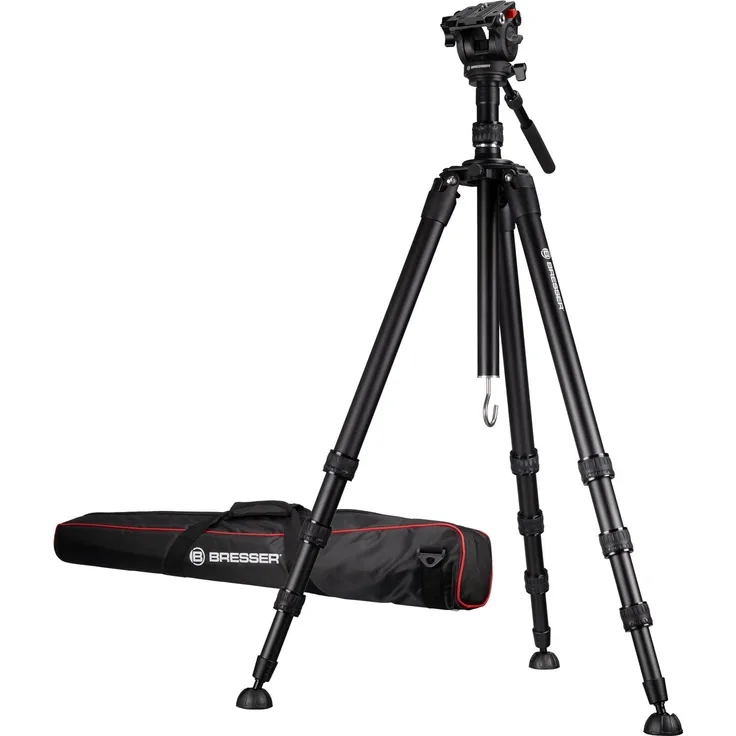 BRESSER BX-10 Pro Tripod Dreibeinstativ, mit Kugelkopf und Handgriff, schwarz