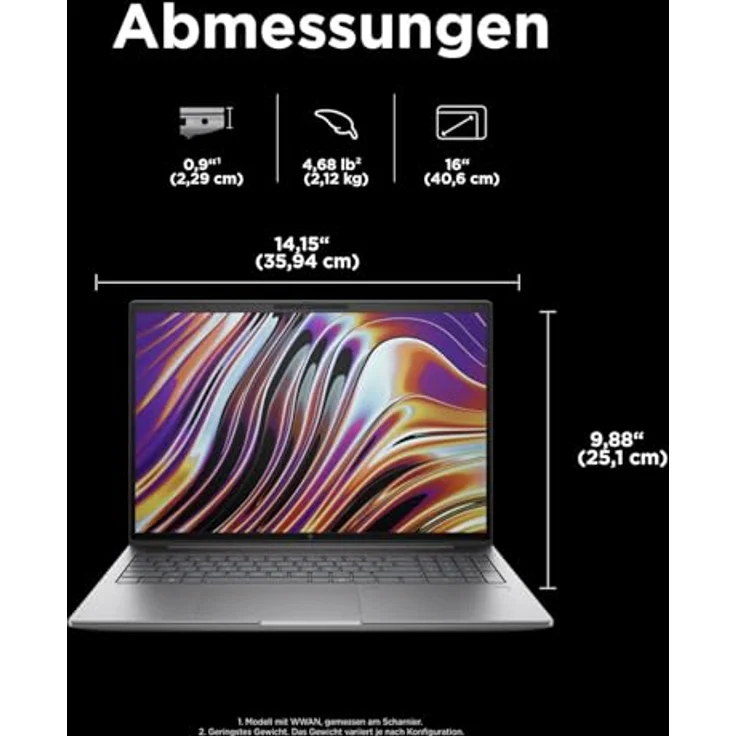HP ZBook Power G11, Business Notebook mit 16 Zoll WQXGA Display, Intel® Core™ Ultra 7 155U, 32 GB RAM, 1 TB SSD, NVIDIA GeForce RTX™ A500, Grau, Windows 11 Pro – Bild 5