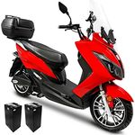 Maximus Rolektro MX2 Elektromoped 45 km/h - 3000 Watt E-Mofa mit 2 herausnehmbaren 60V/32,5Ah Lithium-Akkus - 170 km Reichweite - 2 Personen E-Moped mit LED-Licht - eMoped mit Straßenzulassung, Maximus Schwarz