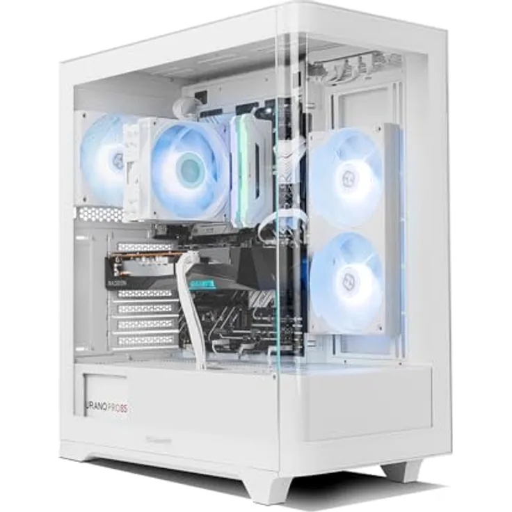 NOX Hummer ETHER Miditower, Gaming PC-Gehäuse mit Curved Glass, ATX, USB-C, schwarz