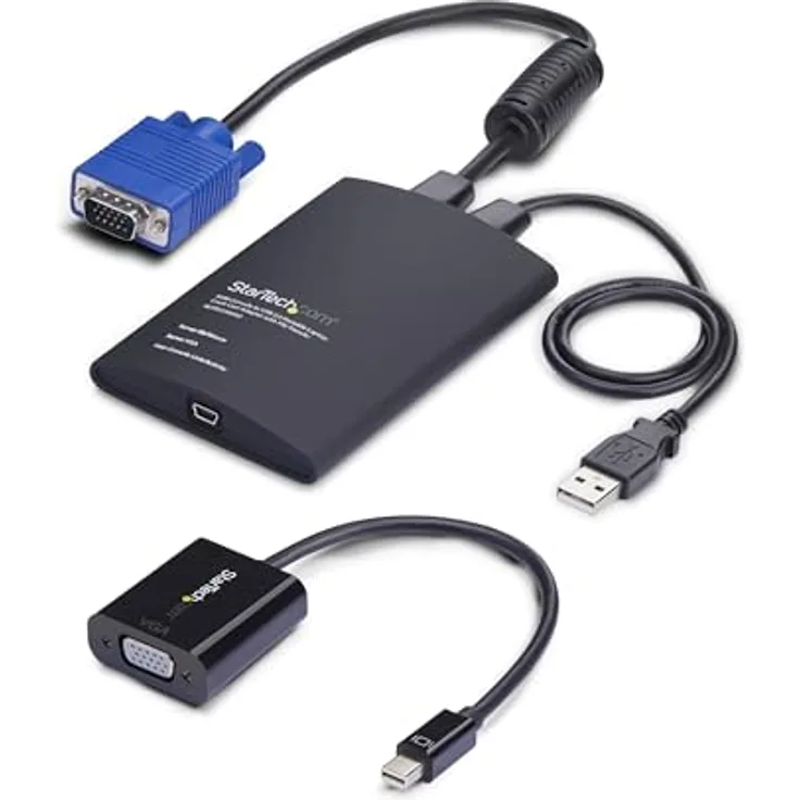 StarTech.com Portable Laptop Crash Cart Adapter KVM Switch mit USB/VGA/Mini DisplayPort, 1 Port, TAA-konform