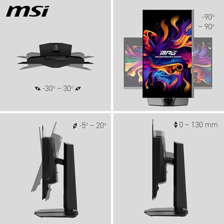 MSI MPG 272URX QD-OLED, 26,5 Zoll Gaming Monitor 4K UHD, 240Hz, 0,03ms, 99% DCI-P3, DisplayHDR True Black 400, DP 2.1a, HDMI 2.1, USB Typ-C – Bild 4