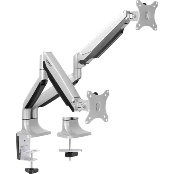 Speaka Professional SP-MM-930 2fach Monitorhalterung 33,0 cm (13) - 81,3 cm (32) Gasdruck-Technik, Schwenkbar, Neigbar, Alu - Silber – Bild 2
