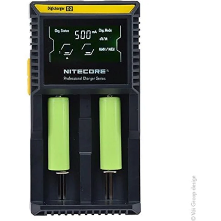Nitecore D2EU - Universalladegerät für Li-Ion, Ni-MH, Ni-CD und LiFePO4 Akkus, LCD Display – Bild 5