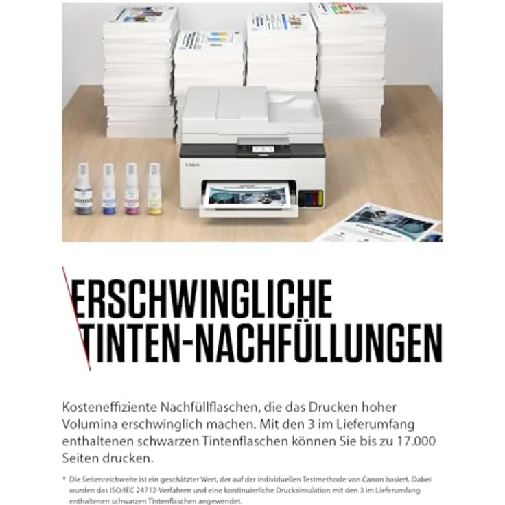 Canon MAXIFY GX2051, 4 in 1 Tintenstrahl-Multifunktionsdrucker mit Duplex-Funktion, WLAN und 6,7 cm Touchscreen, weiß – Bild 3