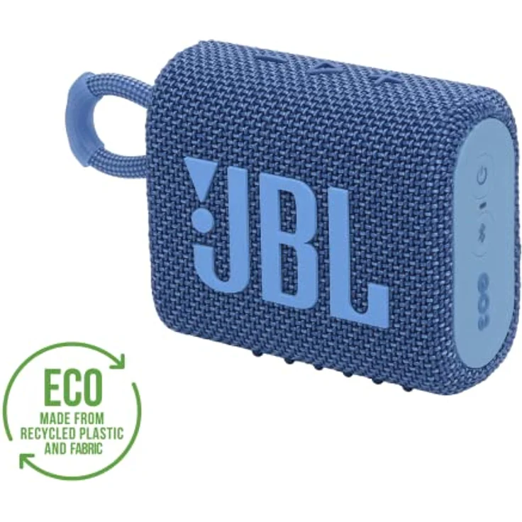 JBL GO 3 Eco – Kleine Bluetooth Box aus recyceltem Material in Blau – Wasserfester, tragbarer Lautsprecher für unterwegs – Bis zu 5h Wiedergabezeit mit nur einer Akkuladung – Bild 2
