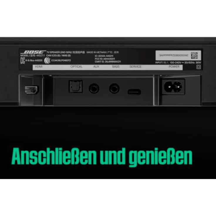 BOSE TV-Lautsprecher 2. Gen., Soundbar mit Bluetooth-Streaming, Dialogue Mode und erweitertem Bass, Schwarz – Bild 4