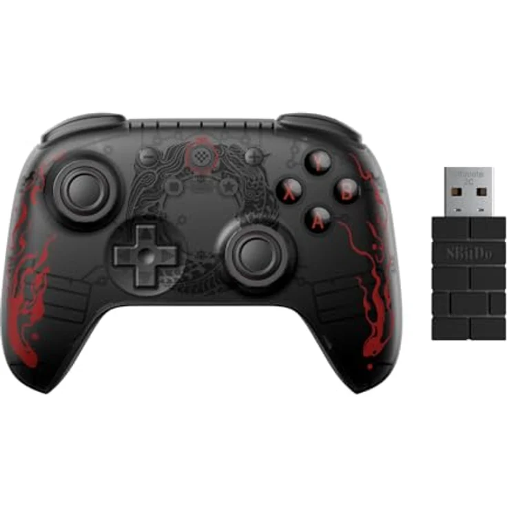 8bitdo Ultimate 2C Wireless Black Myth Wukong, Gaming Controller für PC und Android, Schwarz-Rot – Bild 1