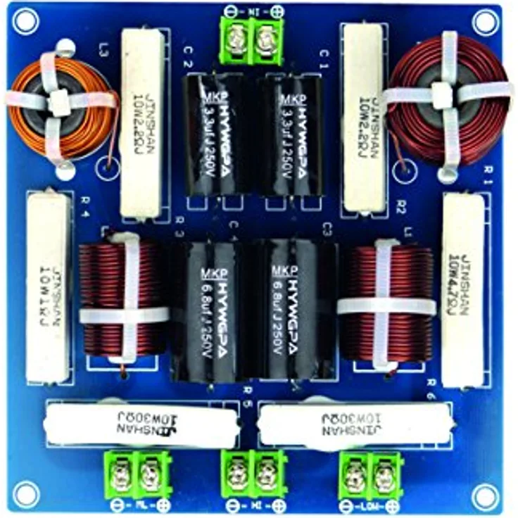 Dynavox 3-Weg Frequenzweiche 300 W Model 3W300, passive Hi-Fi-Box mit 8 Ohm Impedanz und 25 Hz - 22 kHz Frequenzbereich, schwarz