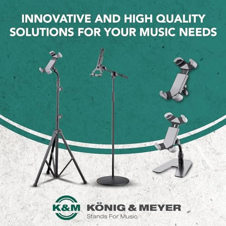 König & Meyer 19789 Tablet PC Stand mit Boom Arm, stabiler Tischständer für Tablets mit flexibler Halterung – Bild 5