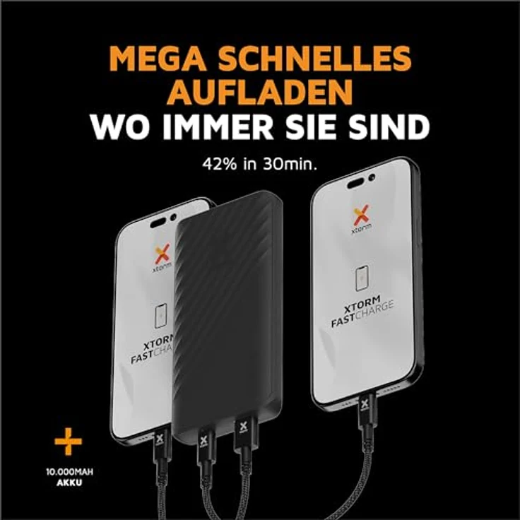 Xtorm 15W FastCharge Go2 Powerbank 10.000 - Charcoal Black, 10000 mAh, 15 W, 37 Wh – Bild 2