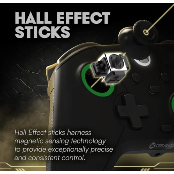 DRAKONG The Challenger Wired Hall Effect Controller, USB-C Gamepad mit 250Hz Latenz, programmierbaren Rücktasten, AUX Kopfhörerbuchse - schwarz – Bild 2