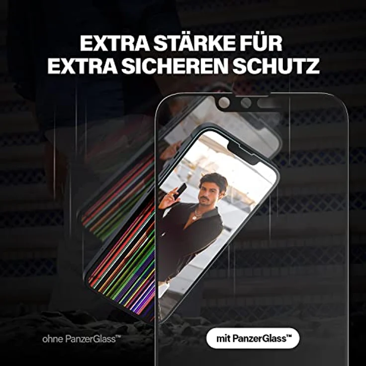PanzerGlass™ 3-in-1 Schutz-Set für Apple iPhone 14 Pro Klare Bildschirmschutzfolie Apple iPhone 14 Pro Kratzresistent Schockresistent Antibakteriell Transparent 1 Stück(e) (B0402+2784) – Bild 4
