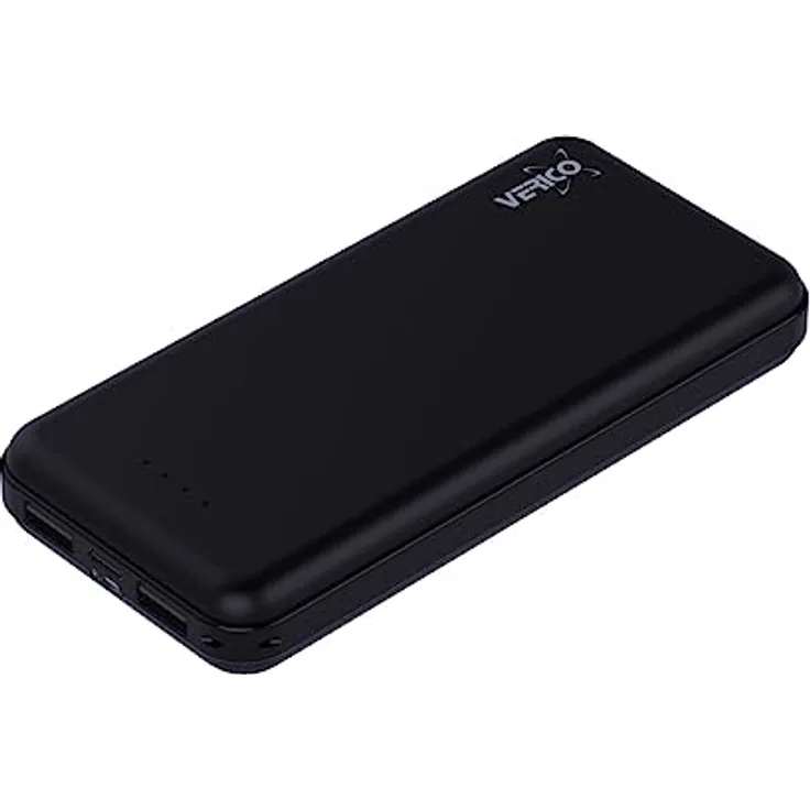 Verico Power Bank Power Guard XL, 10.000 mAh, externer Akku, externes Ladegerät, Output 2 x USB-A, Input 1 x Micro-USB, 1 x USB-C, Lithium Polymer, schwarz