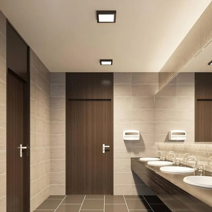 PRIOS LED Deckenleuchte 'Alette' (Modern) in Schwarz aus Aluminium für Badezimmer (1 flammig) - Energiesparende LED-Deckenlampe – Bild 4