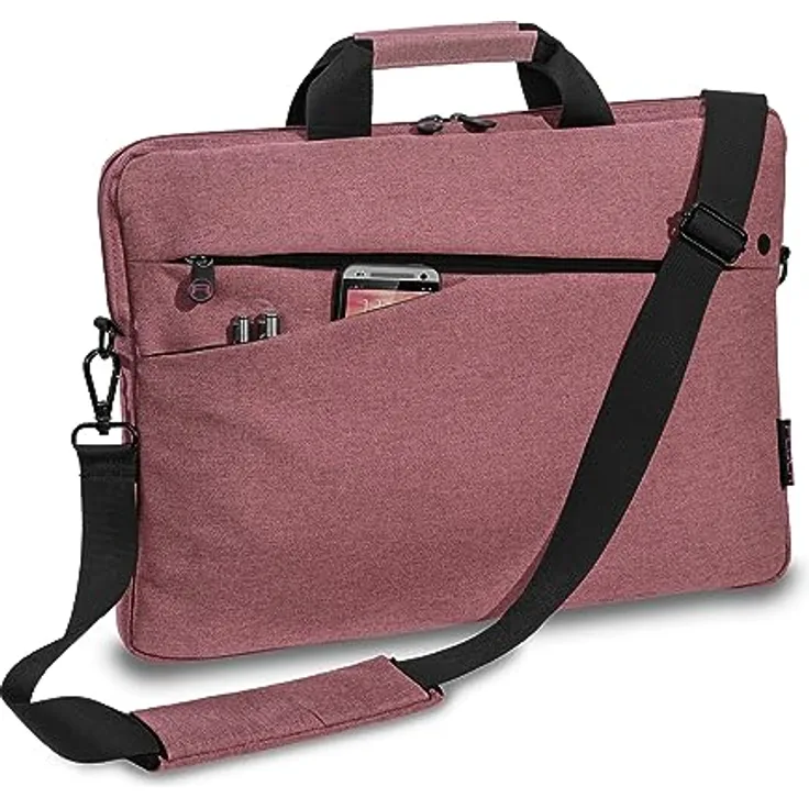 Pedea Laptoptasche Fashion bis 13,3 Zoll - Laptop Umhängetasche mit Schultergurt - Laptophülle rosa/schwarz - Notebooktasche für Damen & Herren
