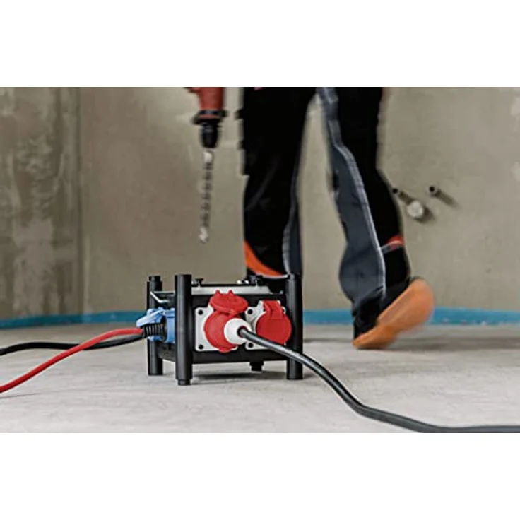 Brennenstuhl Kompakter Gummi-Stromverteiler - Gummiverteiler (1m Kabel, 3x E 400V-16A, 3x 230V-16A, Baustelleneinsatz und ständigen Einsatz im Freien, Made in Germany) – Bild 4