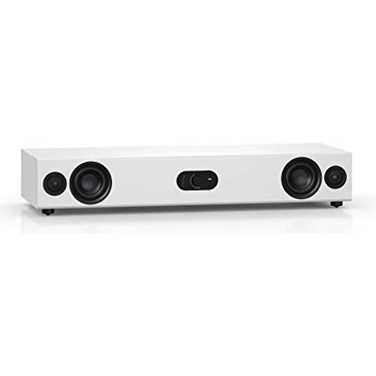 Nubert nuPro AS-3500 | Weiße Soundbar | Mit DTS und Dolby Audio | Soundplate für Streaming | TV-Lautsprecher mit Bluetooth aptX HD | Vollaktive Soundbase in 2 Wegen | Sounddeck für Zuhause