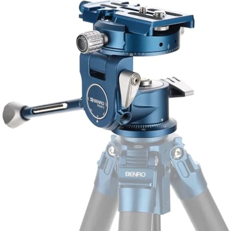 Benro Foto/Video 3 Series Hybrid Flip Head, Videoplatte mit Arca-Klemme, duale Schwenk- und Kippkontrolle, vertikale Videosperre für DSLR-Rigs und spiegellose Setups